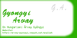 gyongyi arvay business card