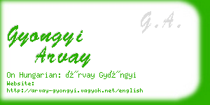 gyongyi arvay business card
